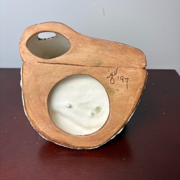 Craft Fair 1990's Vintage Holiday House Unique 9" Votive Holder Flat Profile - Picture 6 of 11